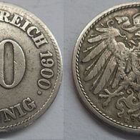 Deutsches Reich 10 Pfennig 1900 E ## S19