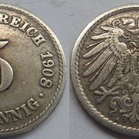Kaiserreich 5 Pfennig 1908 A ## S9