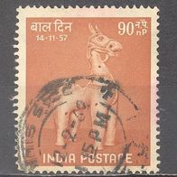 Indien, 1957, Mi. 278, Tag des Kindes, Kinderspiele, 1 Briefm., gest