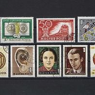 Ungarn 8 Einzelwerte aus Jahrgang 1972 gest.