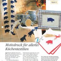 Motivdruck für allerlei Küchentextilien (Deko-K) - Infokarte über