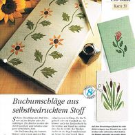 Buchumschläge aus selbstbedrucktem Stoff (Deko-K) - Infokarte über