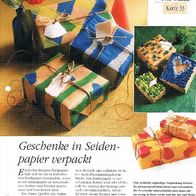 Geschenke in Seidenpapier verpackt (Deko-K) - Infokarte über