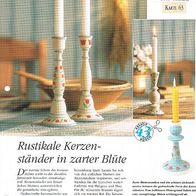 Rustikale Kerzenständer in zarter Blüte (Deko-K) - Infokarte über