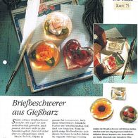 Briefbeschwerer aus Gießharz (Deko-K) - Infokarte über