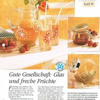 Gute Gesellschaft: Glas und freche Früchte (Deko-K) - Infokarte über