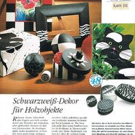 Schwarzweiß-Dekor für Holzobjekte (Deko-K) - Infokarte über