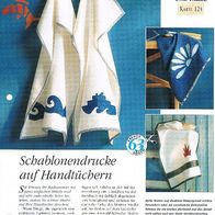 Schablonendrucke auf Handtüchern (Deko-K) - Infokarte über