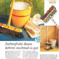Farbenfrohe Besen kehren nochmal so gut (Deko-K) - Infokarte über