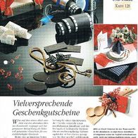 Vielversprechende Geschenkgutscheine (Deko-K) - Infokarte über