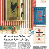 Bäuerliches Dekor auf kleinen Schränkchen (Deko-K) - Infokarte über