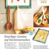 Knackiges Gemüse auf Küchenutensilien (Deko-K) - Infokarte über