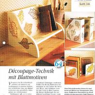 Découpage-Technik mit Blattmotiven (Deko-K) - Infokarte über