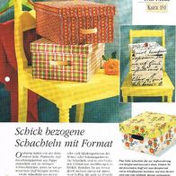 Schick bezogene Schachteln mit Format (Deko-K) - Infokarte über