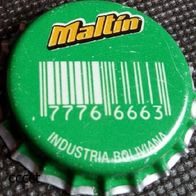 Maltin Bier Brauerei Kronkorken Bolivien Südamerika, Strichcode Korken neu unbenutzt