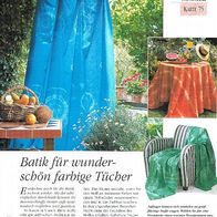 Batik für wunderschön farbige Tücher (Deko-K) - Infokarte über