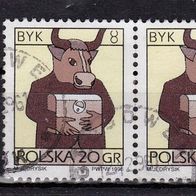 Polen Mi. Nr. 3583 x - 2fach waagerecht - Tierkreiszeichen Stier o <