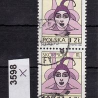 Polen Mi. Nr. 3598 x - 2fach senkrecht - Tierkreiszeichen Skorpion o <