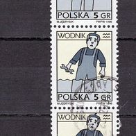 Polen Mi. Nr. 3610 y -3fach senkrecht - Tierkreiszeichen Wassermann o <