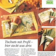 Tischsets mit Profil - hier steckt was drin (Deko-K) - Infokarte über