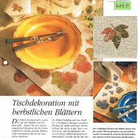 Tischdekoration mit herbstlichen Blättern (Deko-K) - Infokarte über