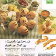 Mäusebrötchen als delikate Beilage (Deko-K) - Infokarte über