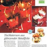 Tischlaternen aus glänzender Metallfolie (Deko-K) - Infokarte über