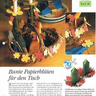 Bunte Papierblüten für den Tisch (Deko-K) - Infokarte über