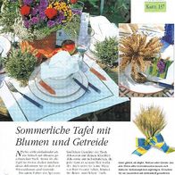 Sommerliche Tafel mit Blumen und Getreide (Deko-K) - Infokarte über