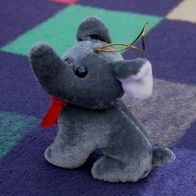 Stofftier kleiner Elefant mit Schleife, 10cm, wie neu