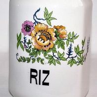 wunderschöne alte Porzellan Vorrats Dose " RIZ " (= Reis), Dekoration
