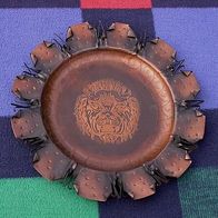 Kupferteller mit Löwenkopf, Handarbeit evtl. aus Polen