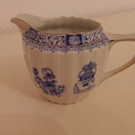 sehr altes Sahnekännchen mit Stempel "echt China & Blau Schlegel" mit Goldrand