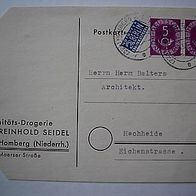 Bund Nr. 125 waagerechtes Paar auf Postkarte