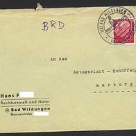 Bedarfspost Bad Wildungen 20.02.1959