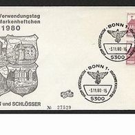 Bund 1980 Burgen + Schlösser aus H - Bl.28. Mi.1028 C+ D.