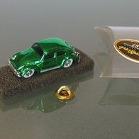 Volkswagen Beetle Brezelkäfer Pin Anstecker grün-chrom Praliné Bijou 1:87 OVP