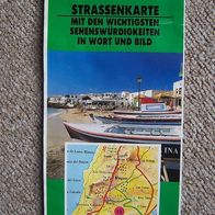 Lanzarote - Strassenkarte, 1996, mit den wichtigsten Sehenswürdigkeiten