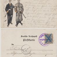 Berlin Deutsche Conzert Hallen 1901 Litho-AK Erhaltung 1 inter. Stempel