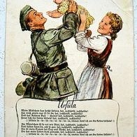 Postkarte von 1941 * mit Zeichnung und Gedicht Ursula