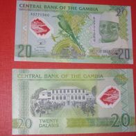 20 Dalasi aus Gambia (Top Zustand) commemorativ NOTE polymer