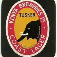 ALT ! Bieretikett "COAST LAGER" Kenya Breweries Ltd. Nairobi Kenia Ost-Afrika