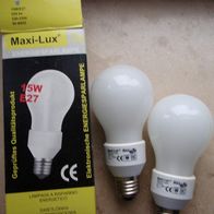 Energiesparlampen E 27, 15 W -Maxi Lux-