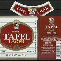 Bieretikett "Tafel Lager" Namibia Breweries Ltd. Windhoek Namibia Südwest-Afrika