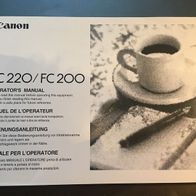 Bedienungsanleitung Canon FC 220 / FC 200 wie neu