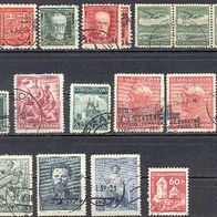 Briefmarken Tschechoslowakei 1926 - 1945 Lot 16 Werte