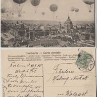 Sport Ballon Wettfahrt Oktober 1908 interessanter-Text-über-das-Ereignis