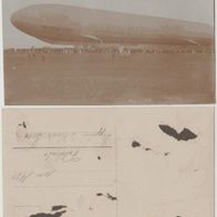 Zeppelin 1912 Fotokarte braun Königin Luise-umringt-von Zivilisten orginal-selten-Kl
