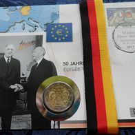 Deutschland BRD 2013 2 Euro Numisbrief 50 Jahre Elysee Vertrag