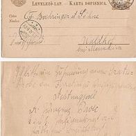 Postkarte aus Ungarn mit Briefmarke - ??1897??